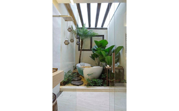 banheiro com plantas