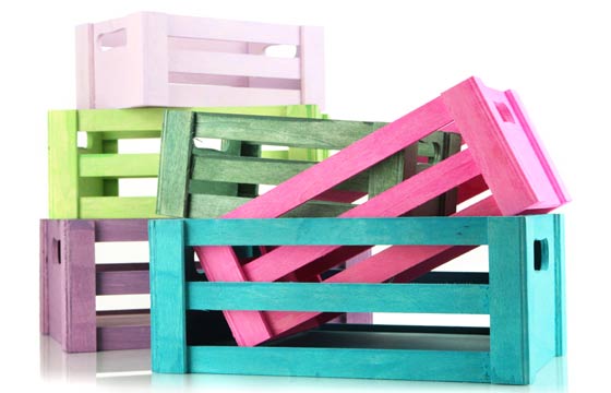 Caixotes podem ser pintados de qualquer cor facilmente (Fotos: Shutterstock)