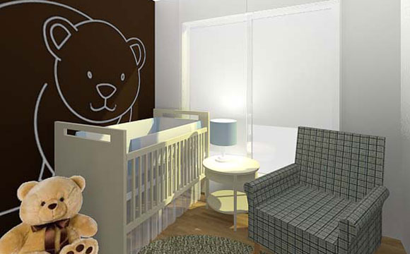 decoracao de quarto de bebê marrom