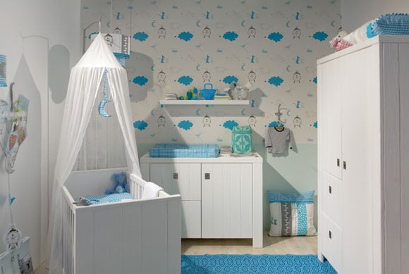 decoracao de quarto de bebe azul para menina