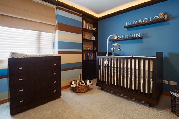 decoracao de quarto de bebê azul
