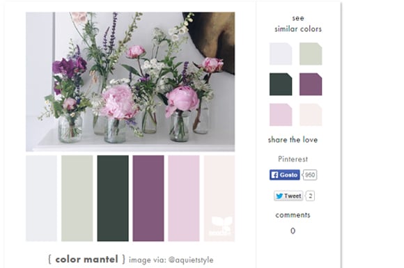 Site Design Seeds cria nuances a partir de fotos que podem ser pesquisadas a partir de uma tonalidade específica (Foto: Reprodução/Design Seeds)