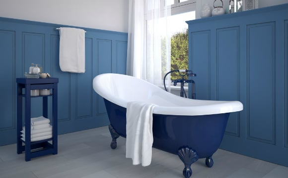 banheiro azul