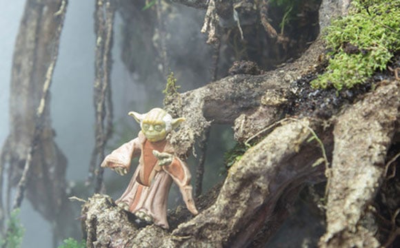 A miniatura é inspirada no planeta Dagobah. Este é o local que Luke encontra Yoda pela primeira vez (Foto:Reprodução/ Houzz) 