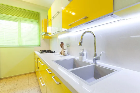 decoração de cozinha - imagem de cozinha amarela