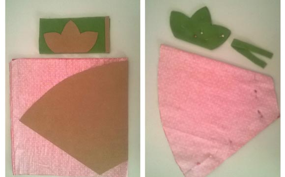 Dobre o tecido ao meio com o avesso para fora e recorte igual ao molde (Foto: Katia Bijega/Blog do Elo7)