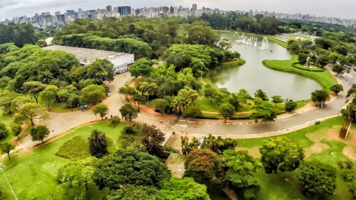 Paisagem de cima de parque em sao paulo